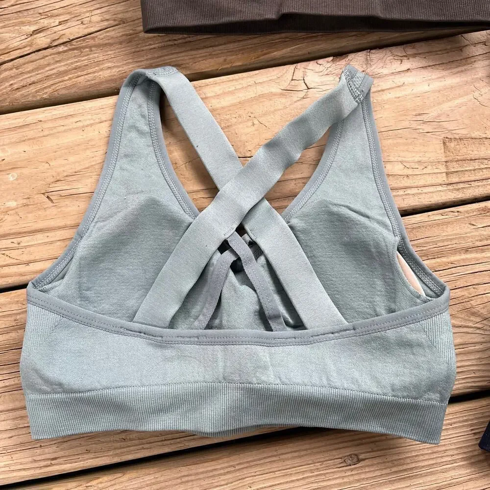 Women's Sports Bras 4 Pack Navy, Blue, Grey Black Size M. NWOT